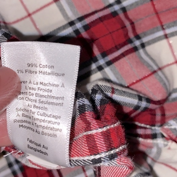 Talbots red plaid button down shirt size XLarge cotton blend - Picture 10 of 10